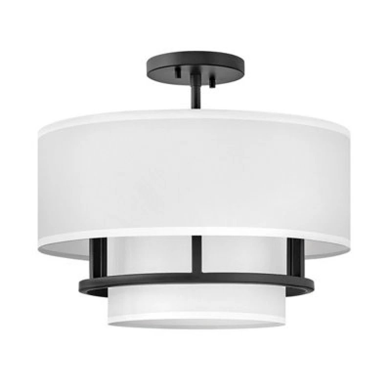 Image of Graham 3 Light Cylindrical Ceiling Light, Black