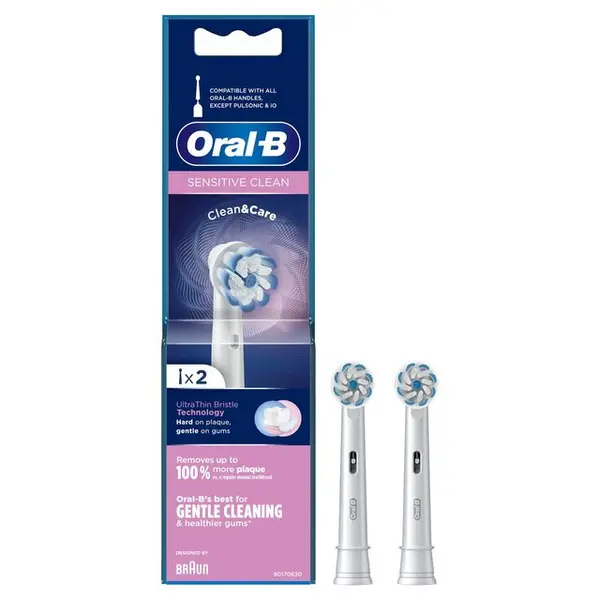 Image of Oral B Sensitive Clean Electric Toothbrush Replacement Head 2Pcs