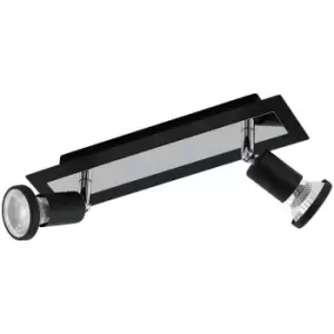 Image of Eglo Sarria - 2 Light Spotlight Chrome, Black, GU10