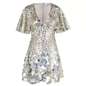 Image of Ted Baker Estelli Sequined Cape Mini Dress - White