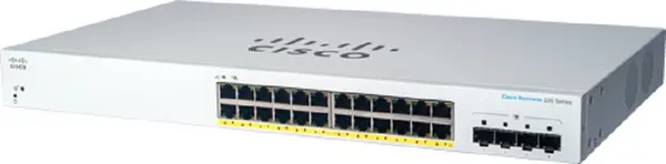 Image of Cisco Cisco CBS220-24P-4G Managed L2 Gigabit Ethernet (10/100/1000) Power over Ethernet (PoE) 1U White CBS220-24P-4G-EU