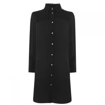 Image of Biba Lace Shirt Dress - Black