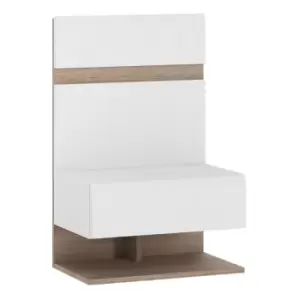 Image of Chelsea Bedside Extension For Bed In White With Oak Effect Trim
