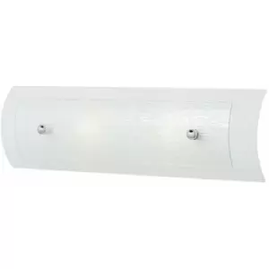 Image of Loops - IP44 Twin Wall Light Bent Linen Glass Frames Polished Chrome LED G9 3.5W