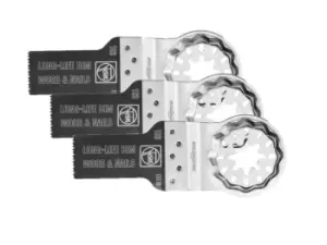 Image of Fein 63502183220 34x20mm Starlock E-Cut Bi-Metal Long Life Saw Blade 3pk