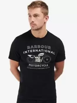 Image of Barbour International Alter Graphic Logo T-Shirt, Black, Size L, Men