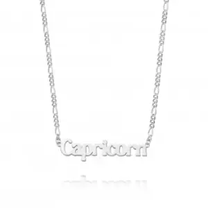 Image of Capricorn Zodiac Recycled Sterling Silver Necklace ZN10_SLV