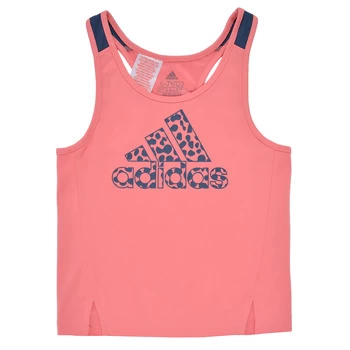 Image of adidas Girls Leo Tank Top - Pink/Navy, Size 11-12 Years, Women