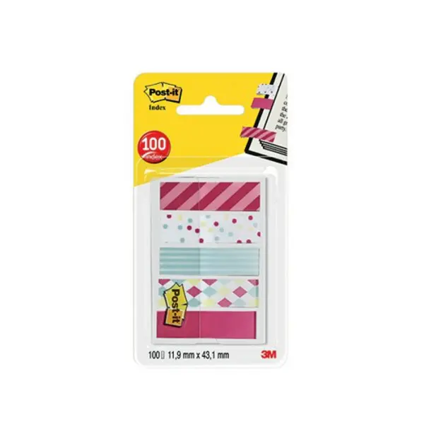 Image of Post-it Index Flags 11.9x43.1mm Small Candy (Pack of 100) 699764