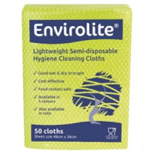 Image of Envirolite Lightweight 480x360mm Yellow All Purpose Cloths ELF500