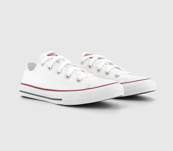 Image of Converse Kids White All Star Low Optical Trainers, 13 Youth