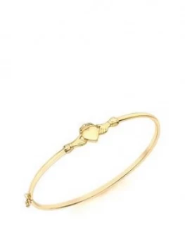 Image of Love Gold 9Ct Yellow Gold Claddagh Bangle