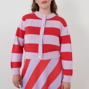 Image of Olivia Rubin Dee Embellished Stripped Cotton Cardigan - XL