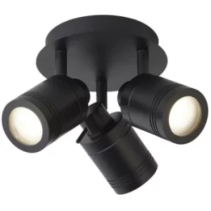 Image of Searchlight Samson 3 Light IP44 Bathroom Spot Plate, Matt Black IP44