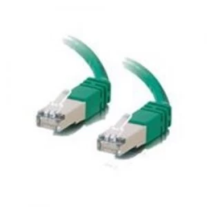 Image of C2G 1m Shielded Cat5E Moulded Patch Cable - Green