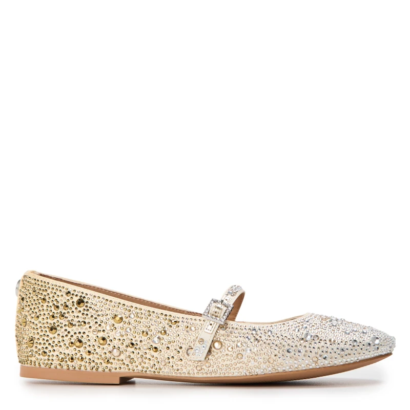 Image of Steve Madden Womens Brissa Leopard Ballet Pumps Gold Multi female 3 (36)