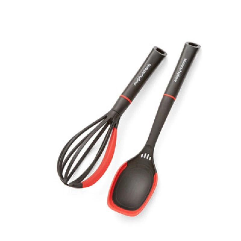 Image of Morphy Richards Whisk and Solid Spoon Utensil Set in Black One Size Unisex 5056765490070