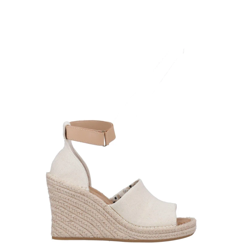 Image of Toms Toms Marisol Natural Oxford/Leather Wedge - Beige 6 Female