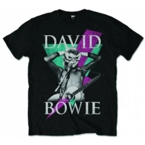Image of David Bowie Thunder Mens Black T Shirt: Medium