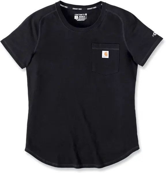 Image of Carhartt Force Relaxed Fit Midweight Pocket Ladies T-Shirt, black, Size M for Women
