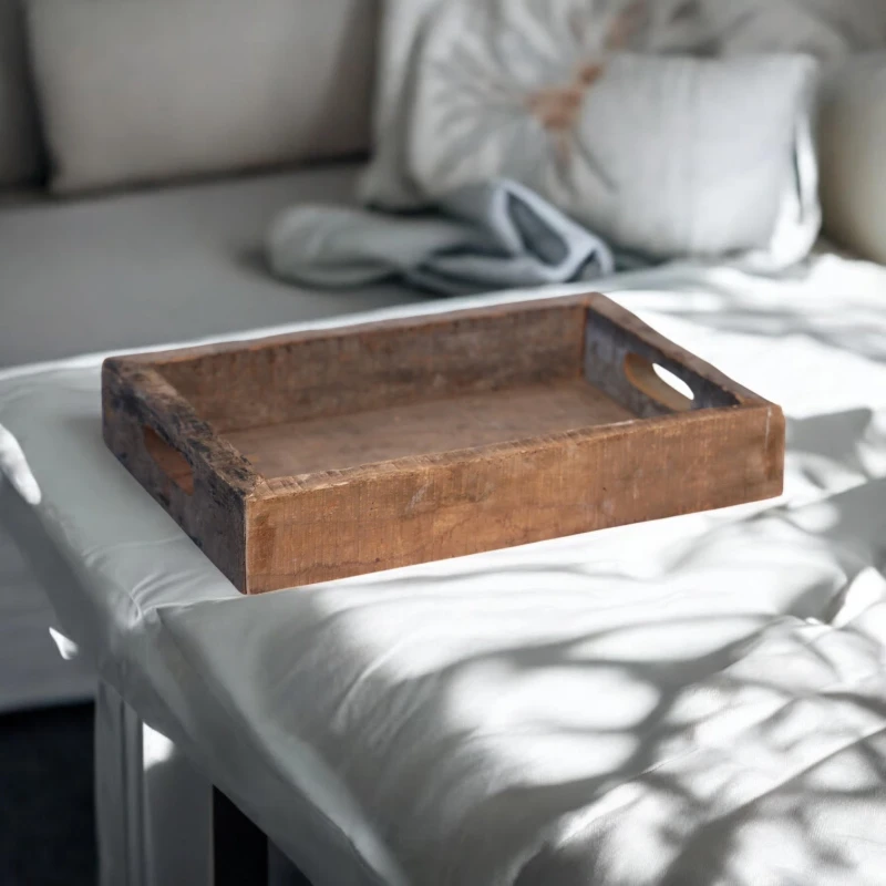 Image of Minster Reclaimed Square Tray - Wood - L40 X W40 X H6 Cm
