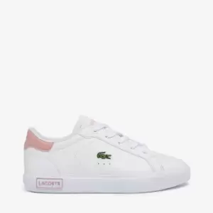 Image of Lacoste Kids Powercourt 0721 Trainers - White/Pink - UK 1 Kids