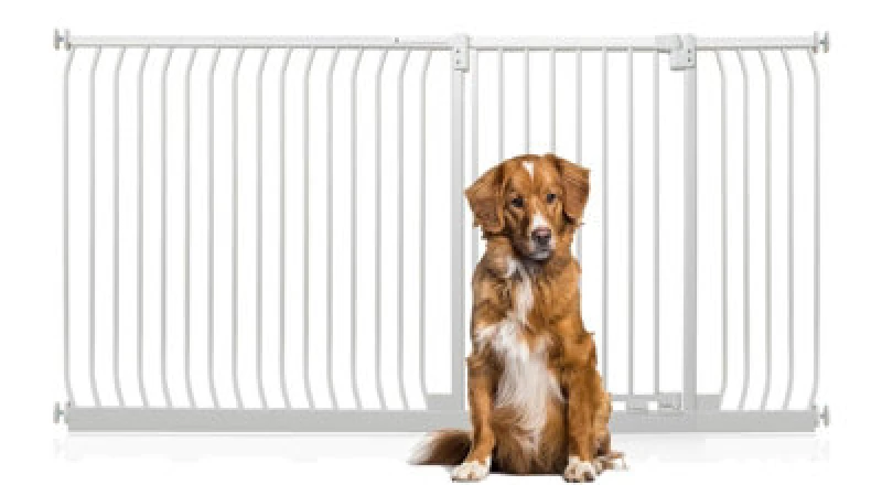Image of Bettacare Extra Tall Elite Dog Gate, 198Cm - 207Cm, Matt White, Extra Tall 96.8Cm In Height, Pressure Fit Pet Gate