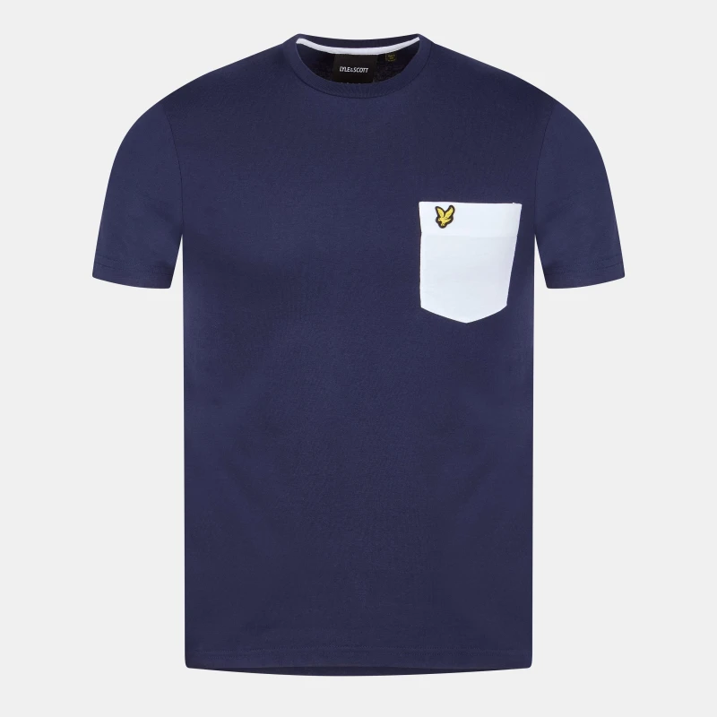 Image of Lyle and Scott Pocket T-Shirt - Blue Blue XS