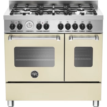 Image of Bertazzoni Master Series MAS90-5-MFE-D-CRE 90cm Dual Fuel Range Cooker - Cream - A+/A Rated