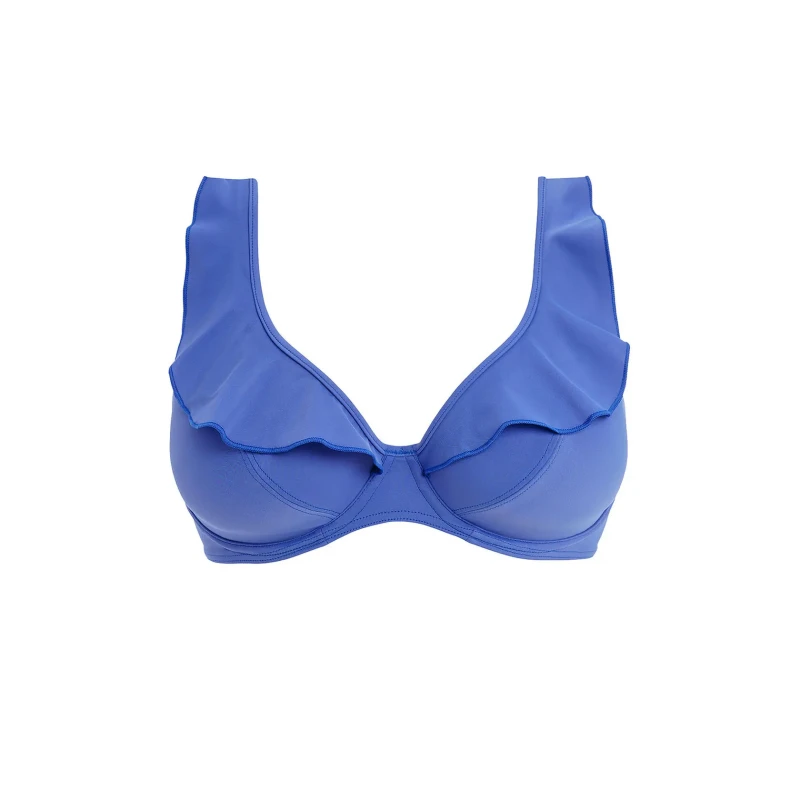 Image of Freya Womens Jewel Cove High Apex Bikini Top in Blue Size: 32E Blue Female 32E
