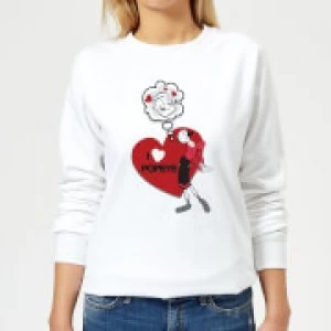 Image of Popeye I Love Popeye Womens Sweatshirt - White - S