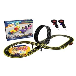 Image of Micro Scalextric (Wacky Races) Dick Dastardly & Muttley Vs Peter Perfect UK Plug Set