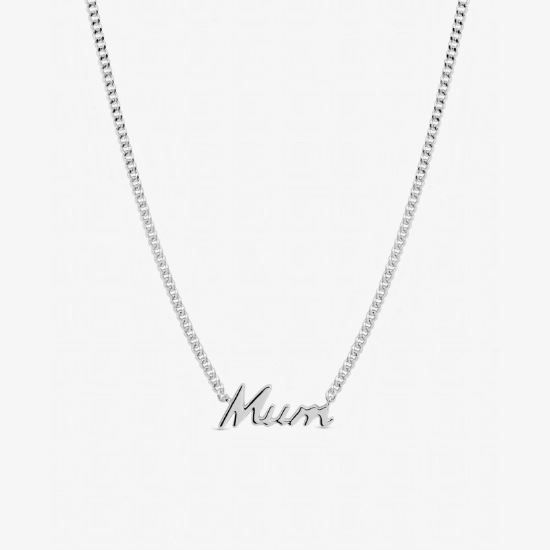 Image of Inicio Sterling Silver Plated Mum Necklace - Gift Pouch Pendant Necklaces One Size Silver 40040811000