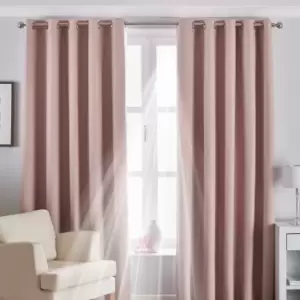 Image of Twilight Thermal Blackout Eyelet Curtains Blush