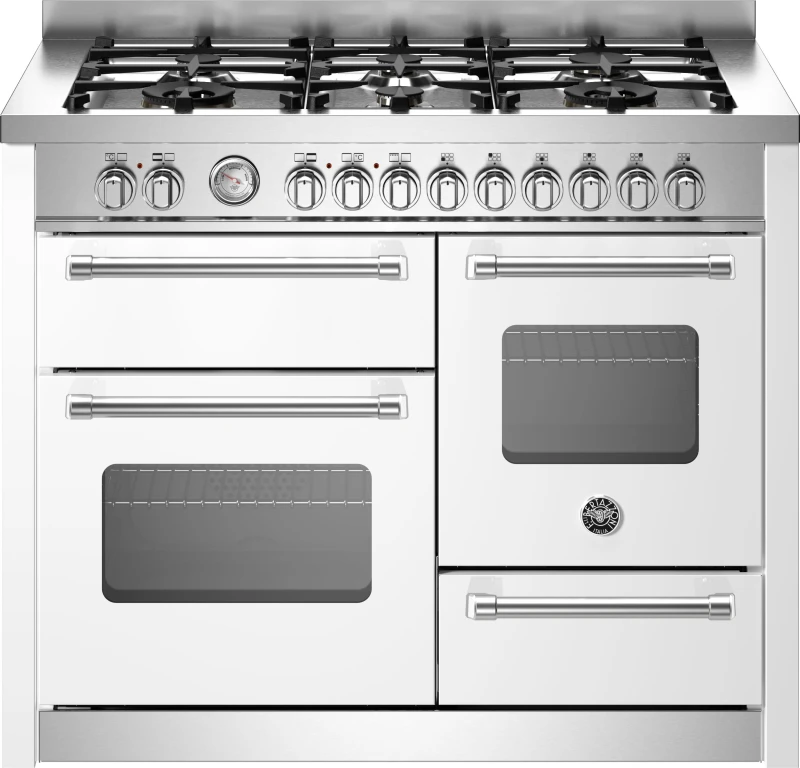Image of Bertazzoni Master Series MAS116L3EBIC 110cm wide Dual Fuel Range Cooker with Gas Hob - Bianco - A/A Rated