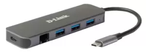 Image of D-Link 5-in-1 USB-C Hub with Gigabit Ethernet/Power Delivery DUB-2334