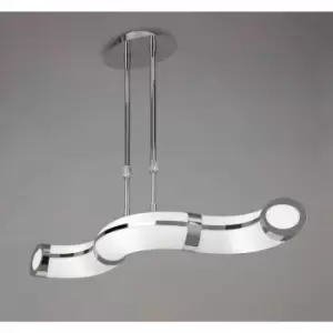 Image of Guss Telescopic Pendant Lamp E27 3 Bulbs E27 Bar, Polished Chrome/Aryl White