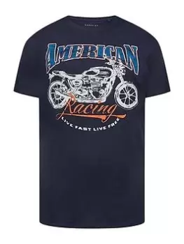 Image of BadRhino American Motor Racing T-Shirt - Blue Size 7-8Xl, Men