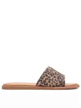 Image of Clarks Karsea Mule Sandals - Leopard Print, Leopard, Size 3, Women