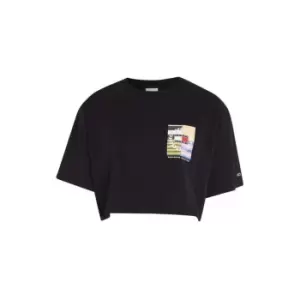 Image of Tommy Jeans Tjw Ovr Crp Tj Luxe Tee - Black