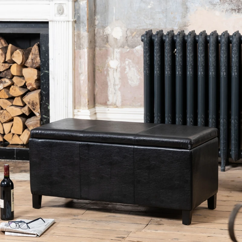 Image of Artemis Home Davenport Storange Ottoman in Black Unisex