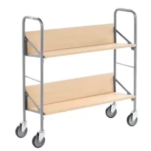Image of Archive Book Trolley with 2 white shelves - 920 x 900 x 300mm