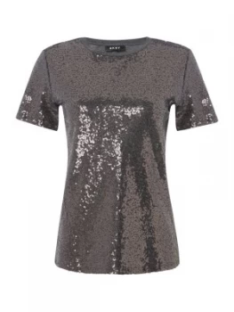 Image of DKNY Holiday sequin tee Dark Grey