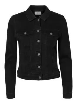 Image of VERO MODA Short Denim Jacket Women Black