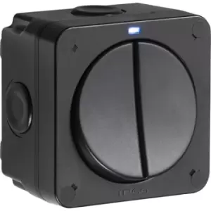 Image of KnightsBridge IP66 SP 2 Way Switch - Black - 2G