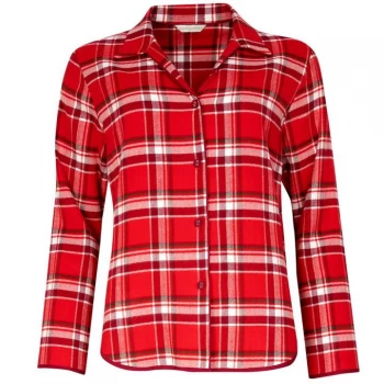 Image of Cyberjammies Printed Long Sleeve Pyjama Set - Burgundy Check