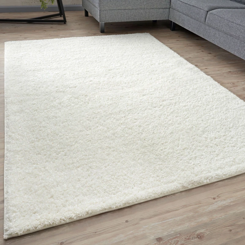 Image of THE RUGS Shaggy Rugs White Living Room Rug - Soft Fluffy Thick Carpet For Bedrooms & Kitchen Easy To Clean Home Decor Rugs Size: 120cm x 170cm Whi