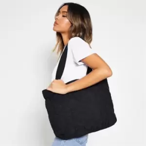 Image of I Saw It First Quilted Tote Bag - Black