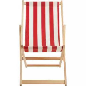 Image of Beauport Red/ White Deck Chair - Premier Housewares