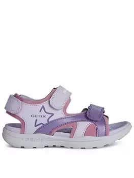 Image of Geox Senior Girls Vaniett Sandal, Purple, Size 1 Older
